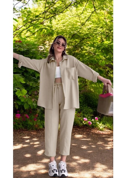 Yazlık Rahat Keten Alt Üst Takım