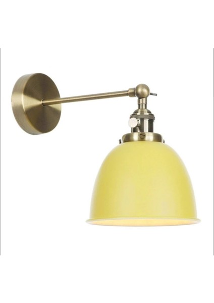 Retro Sarı Metal Dekoratif Rustik Mafsallı Duvar Aplik Sarı RYS006071