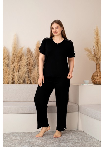 “bambu Kumaş Büyük Beden Kadın Dantelli Uzun Kollu Pijama Takımı – Yumuşak, Nefes Alabilir, Şık ve Rahat, M-5xl” indirimleri