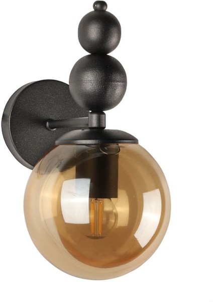 Siyah Bal Aplik, E27 duy, metal malzeme, şık ve modern aydınlatma seçeneği modelleri