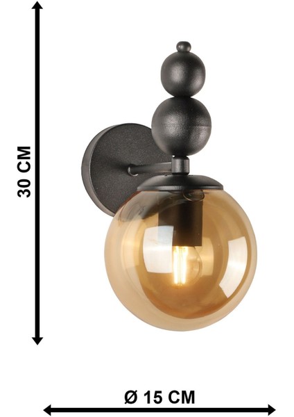 Siyah Bal Aplik, E27 duy, metal malzeme, şık ve modern aydınlatma seçeneği indirimleri