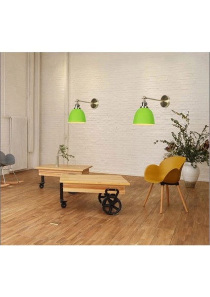 Yeşil Retro Metal Duvar Aydınlatması, Şık ve Modern Tasarım, E27 Duy Tipi