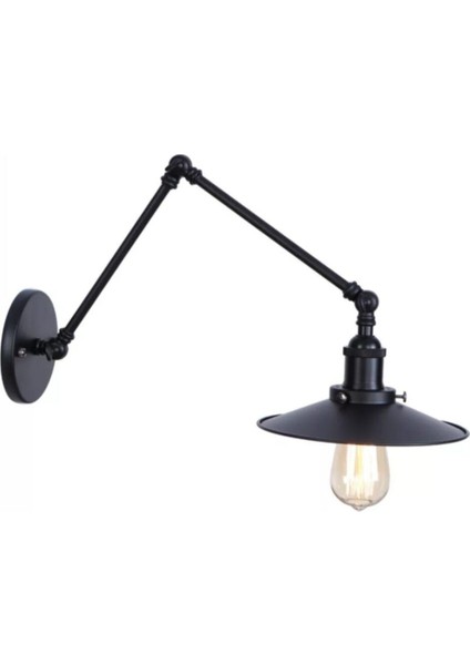 Retro Siyah Metal Akrobatik Aplik, E27 Duyli, Modern ve Şık Tasarım