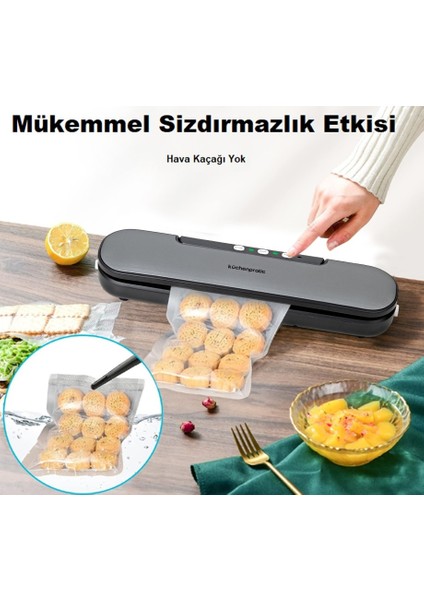 VS6910 Ev Tipi Elektrikli Vakum Makinesi + 10 Adet Vakum Poşeti