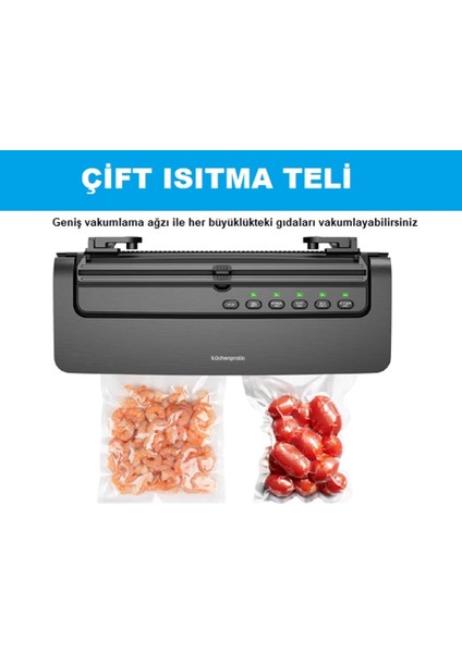 VS6310 Ev Tipi Elektrikli Vakum Makinesi - 10 Adet Vakum Poşeti