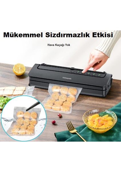 VS6310 Ev Tipi Elektrikli Vakum Makinesi - 10 Adet Vakum Poşeti