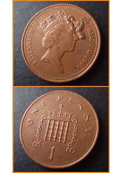 39963680E8ABA7ACAA 1994 Ingiltere One Penny Ççt (Hatalı/nadir) Eski Madeni Para