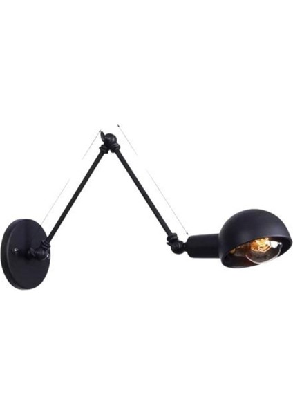 Şık Metal Duvar Aplik, Siyah, Dekoratif ve Modern Tasarım