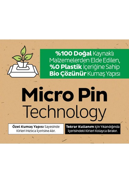 2 Adet Bio Çözünür Yüzey Temizlik Havlusu Deniz Tuzu 50'li ve Rosıe fiyatları