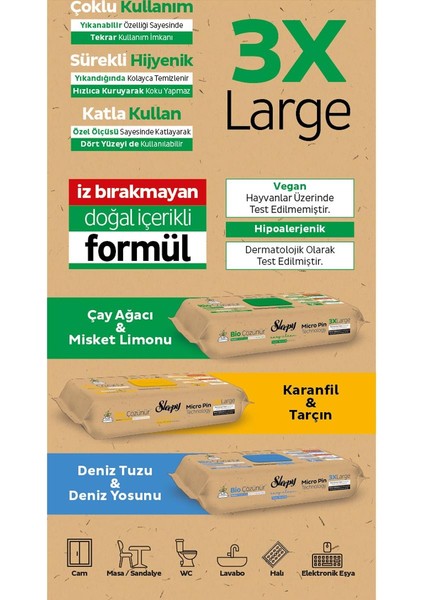 2 Adet Bio Çözünür Yüzey Temizlik Havlusu Deniz Tuzu 50'li ve Rosıe modelleri