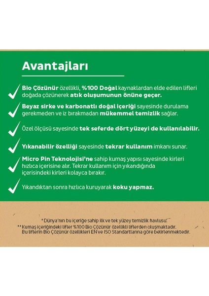 2 Adet Bio Çözünür Yüzey Temizlik Havlusu Deniz Tuzu 50'li ve Rosıe fırsatları