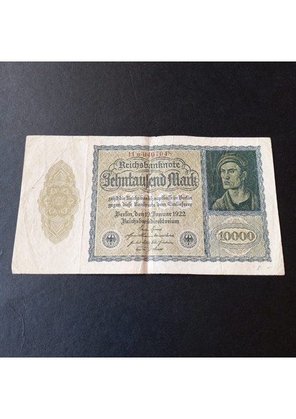 399636800E1B49F546 Almanya 1922 Berlin 10000 Mark Çt Eski Yabancı Kağıt Para