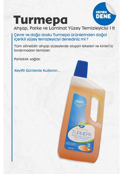 Ahşap, Parke, Laminat Temizleyici Turmepa 5 Al 4 Öde 1000 ml ve Rosie Pamuk