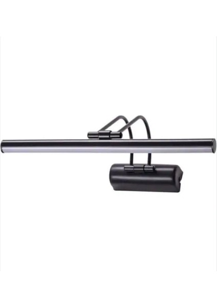 Şık Siyah Banyo Ayna ve Aydınlatma Seti, 35 cm, Kuğu ve Flüt Tasarımı, Metal, GU10