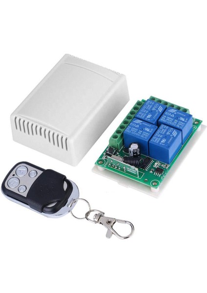 12V 433MHZ 4 Kanallı Kablosuz Kumandalı Rf Alıcılı Röle Modülü (Kutulu)