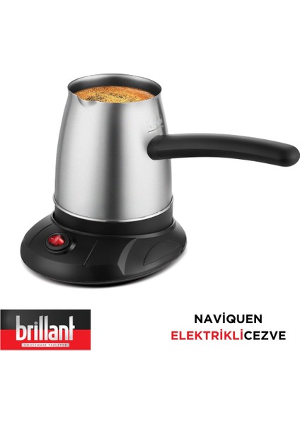 Inox Elektrikli Cezve Türk Kahve Makinesi – 6 Fincan Kapasiteli