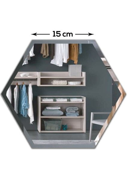 6'lı Düz ve Altıgen Aynalar Takımı, şık ve kullanışlı ev dekoru, gri cam materyal fiyatları