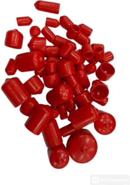 Universal Motosiklet Vida Kapak Tapa Takımı Silikon Kırmızı 59 Parça