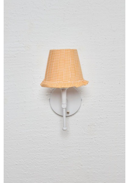 Turuncu Pötikare Duvar Aydınlatması, Metal Ayaklı, Ledli, E27 Duyli, Şık Tasarım