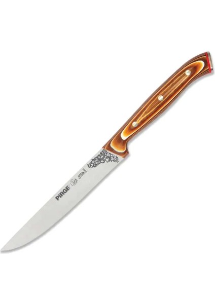 32042 Elite Sebze Bıçağı 12 cm - Kahverengi Perçinli Kompozit Sap