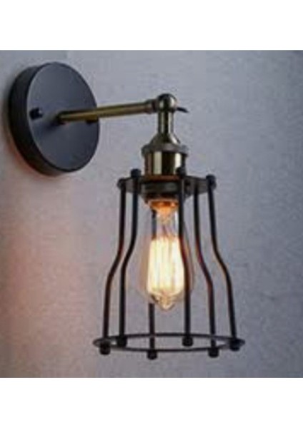 Siyah Eskitme Rustik Hareketli Duvar Lambası, Modern ve Şık Aydınlatma