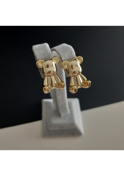 Vip Özel Seri Gold Renk Ayıcık Kadın Küpe modelleri