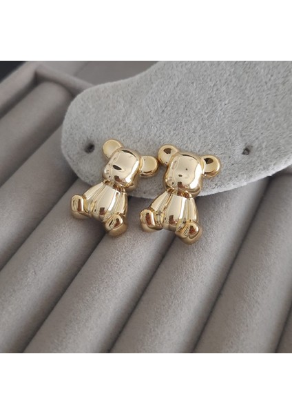 Vip Özel Seri Gold Renk Ayıcık Kadın Küpe fırsatları