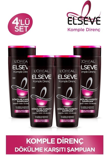 Komple Direnç Şampuan 390 ml 4'lü Set
