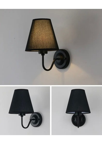 Modern Siyah Aplik ve Abajur, Metal Duy, E27, Şık ve Zarif Tasarım fiyatları