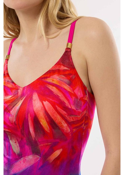 4303 Mor Fuşya Desenli Toparlayıcı Mayo fiyatları