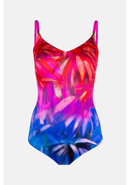 4303 Mor Fuşya Desenli Toparlayıcı Mayo fırsatları