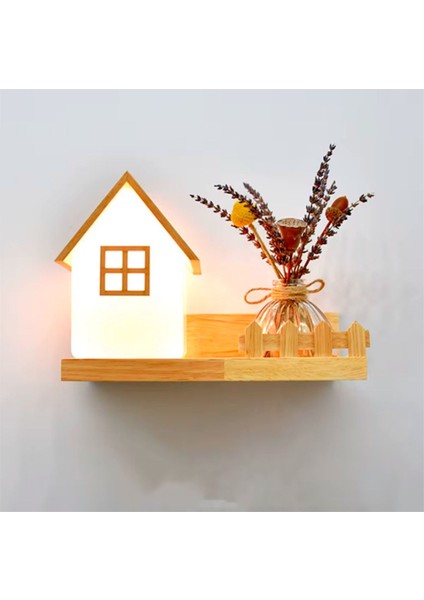 Renkli Çocuk Masa Lambası Aplik, Ahşap Tasarım, E27 Duy, Çok Renkli