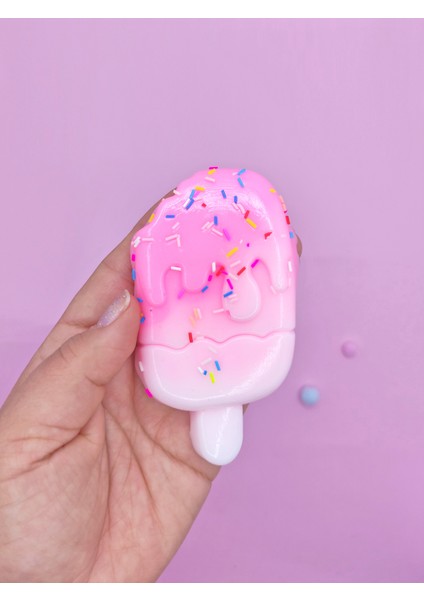 Dondurma Squishy Pullu Yumuşacık (5,5X10 Cm) Sukuşi - Pembe