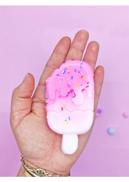 Dondurma Squishy Pullu Yumuşacık (5,5X10 Cm) Sukuşi - Pembe