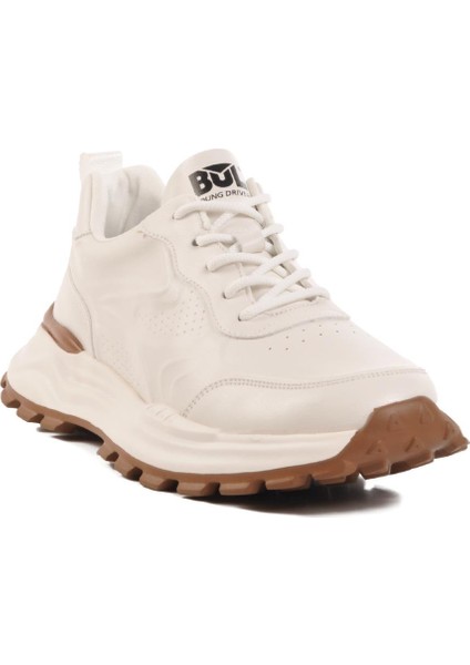 Bulldozer M Beyaz Hakiki Deri Erkek Spor Ayakkabı 250427