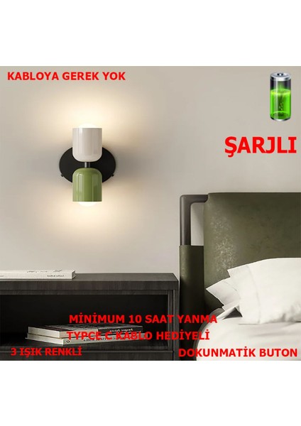 Renkli Şarjlı Dokunmatik Aplik ile Modern Metal Aydınlatma Çözümü