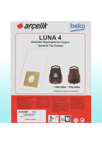 Trb 5984 Süpürge Modeli 5 Adet Toz Torbası TRB5984