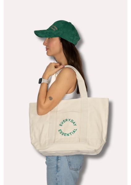 % 100 Pamuk Kanvas " Everyday Essential " Bez Çanta / Tote Bag