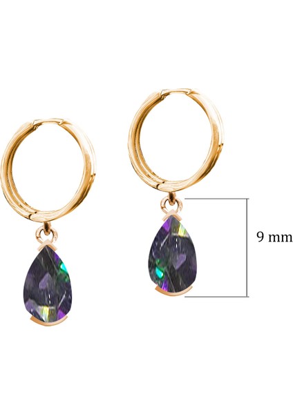 Mistik Topaz Taşlı Damla Kesim Sallantılı Gümüş Küpe SSDAMLA07 Sarı Renk fiyatları