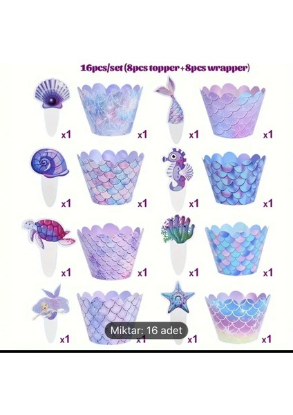 Vegas Denizkızı Temalı Cupcake ve Süslemeleri fiyatları