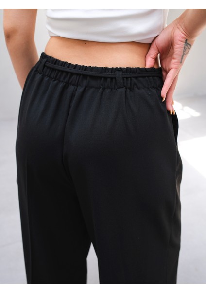 Kadın Beli Lastik ve Bağcıklı Geniş Paça Pantolon fiyatları