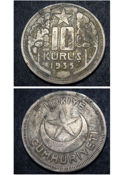 39963680E6CB34BC7D Kulptan Çıkma (Rr) 10KURUŞ 1935 Eski Madeni Para