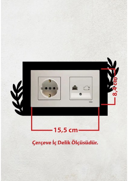Yaprak Tasarım 2li Priz Çerçevesi (Iç Ölçü 15,5x8,4 Cm) Ev Süsü - 2li Dekoratif Piriz Süsü fiyatları