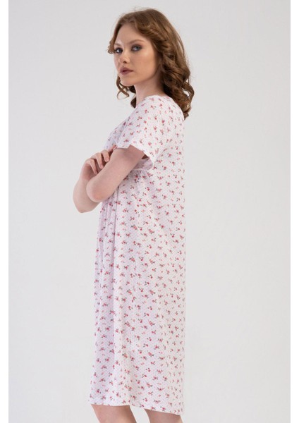 Kadın Kısa Kol Somon Gecelik %100 PAMUK C7T7N7O161 fiyatları