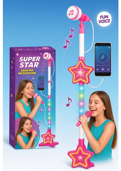 Psj Kutulu Işıklı Karaoke Mikrofon
