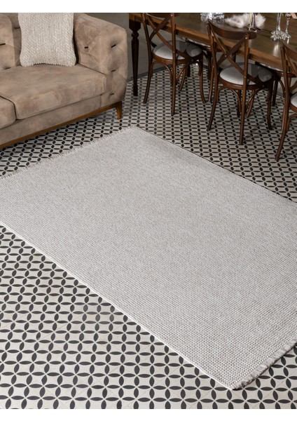 Azura İskandinav Salon Halısı Mutfak Halısı Yolluk Bukle Dokuma Halı Tozumaz Krem Beyaz Halı AZR-05 modelleri