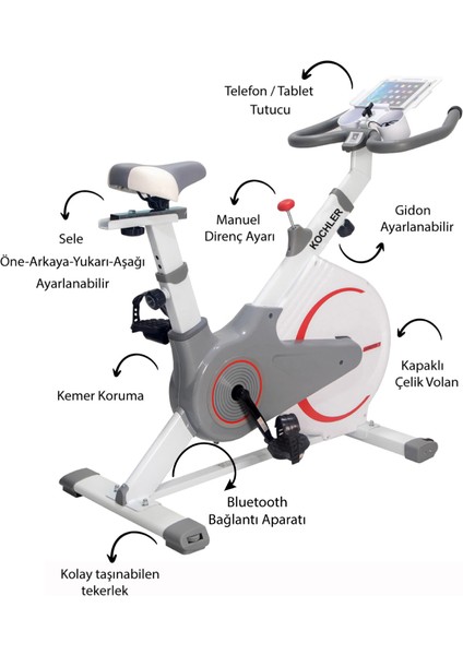 Teker Koruyucu Kapaklı Spinning Bike Kondisyon Bisikleti Ve Egzersiz Aleti - Kondisyon Aleti