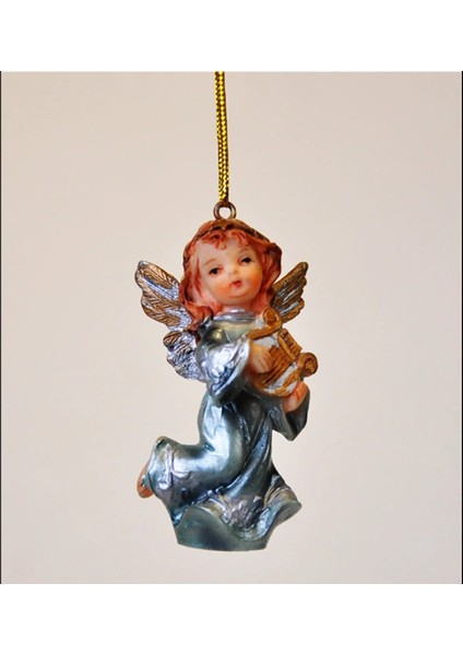 Asılan Melek Koyu Kahverengi Biblo Dekoratif Obje Ev Dekorasyon 7x3,5cm Keman Çalan 1 Adet modelleri
