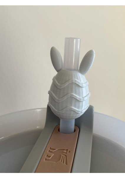 Tavşan Kulaklı Sürpriz Yumurta Model Pipet Süsü – Stanley Termos Uyumlu