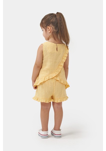 Kız Çocuk Arkası Fırfırlı Yazlık Müslin Ikili Takım fırsatları